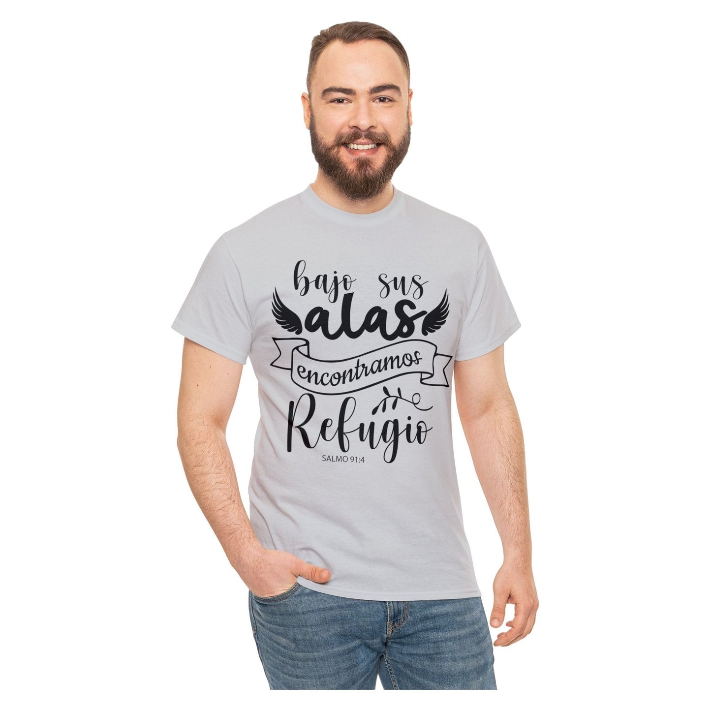 Christian T-shirt - Under his wings we find refuge