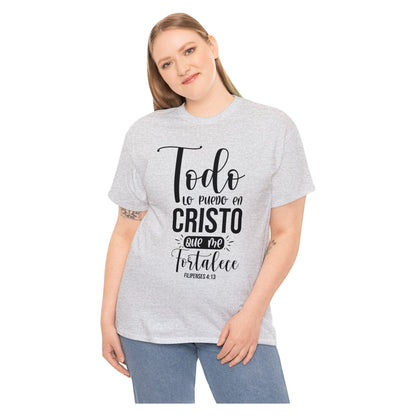 Camiseta Cristiana - todo lo puedo en Cristo que me fortalece