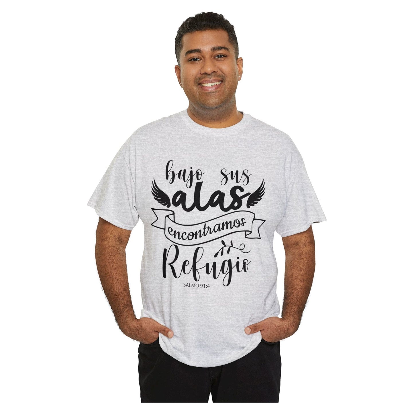 Camiseta Cristiana - Bajo sus alas encontramos refugio