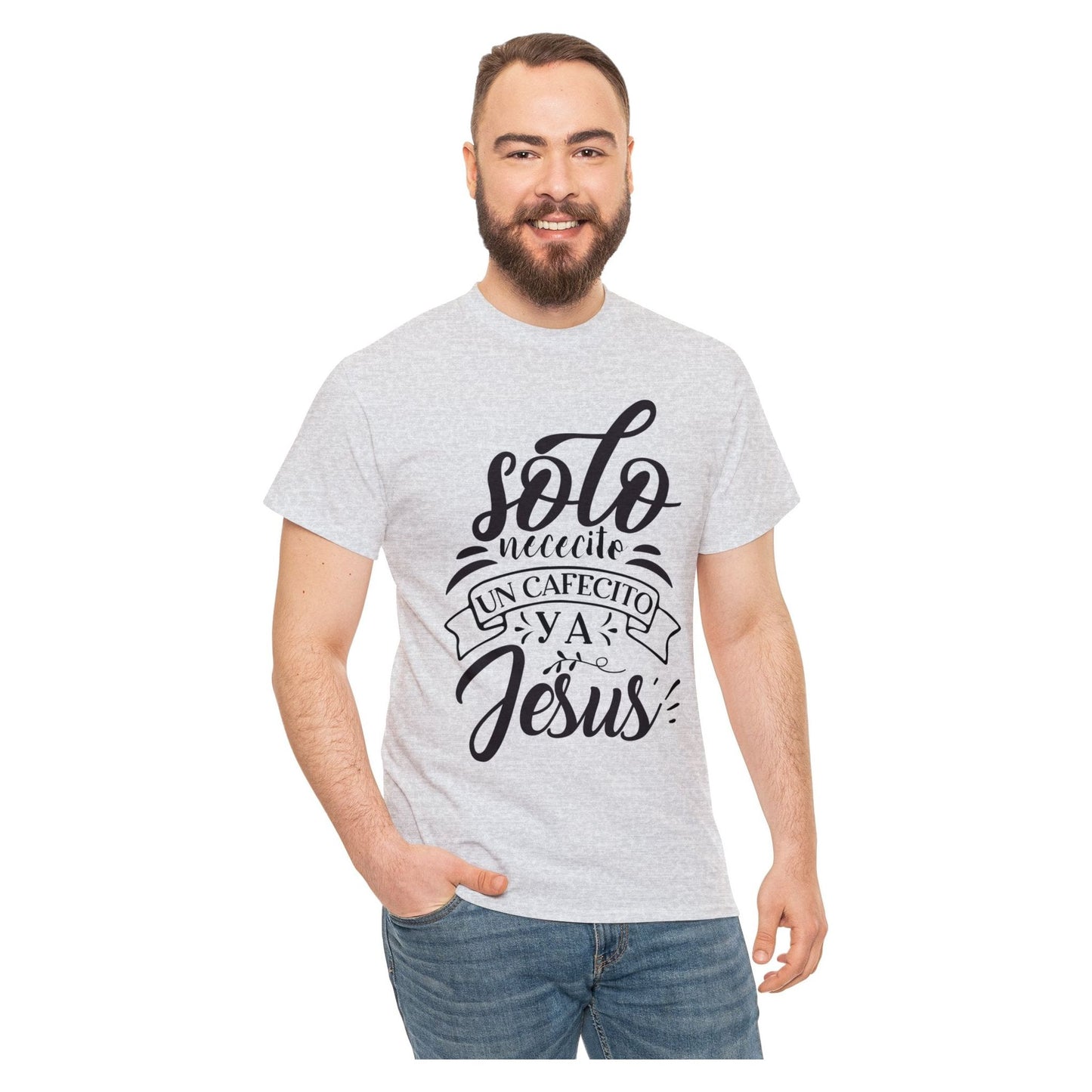 Camiseta Cristiana - Solo necesito un cafecito y a Jesus