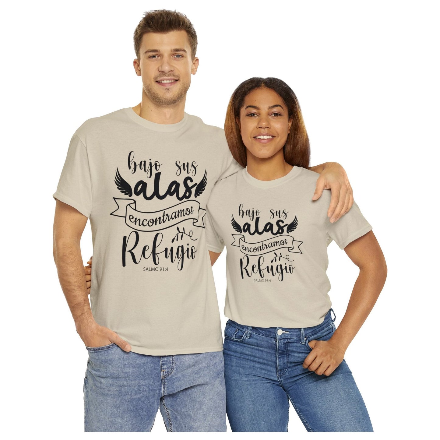 Christian T-shirt - Under his wings we find refuge