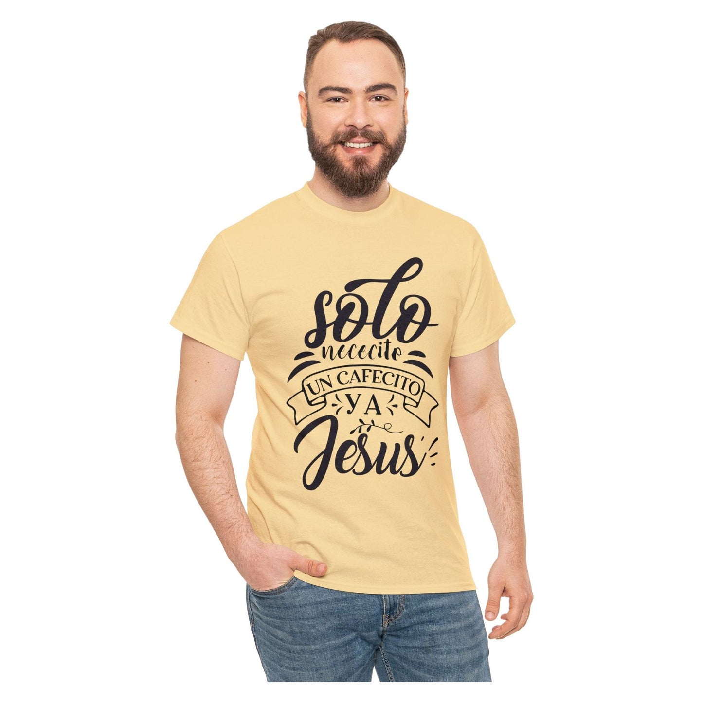 Camiseta Cristiana - Solo necesito un cafecito y a Jesus