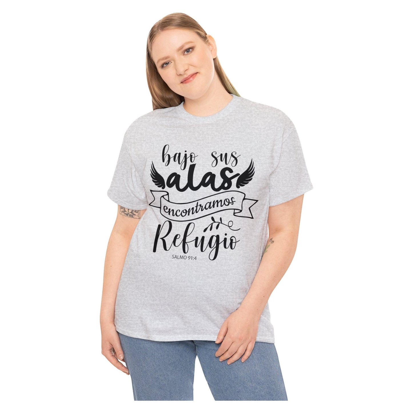 Camiseta Cristiana - Bajo sus alas encontramos refugio