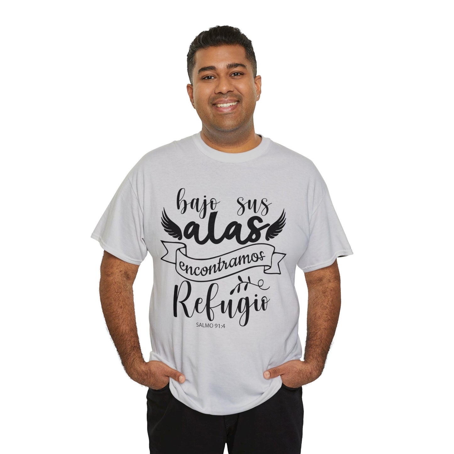 Camiseta Cristiana - Bajo sus alas encontramos refugio