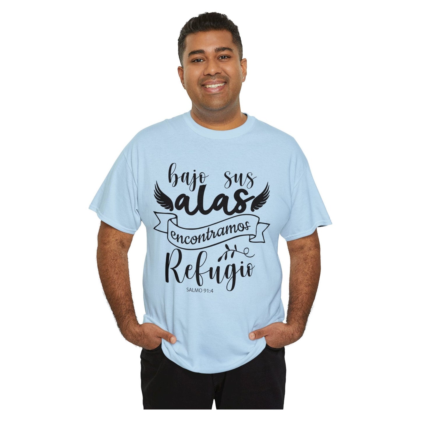 Camiseta Cristiana - Bajo sus alas encontramos refugio