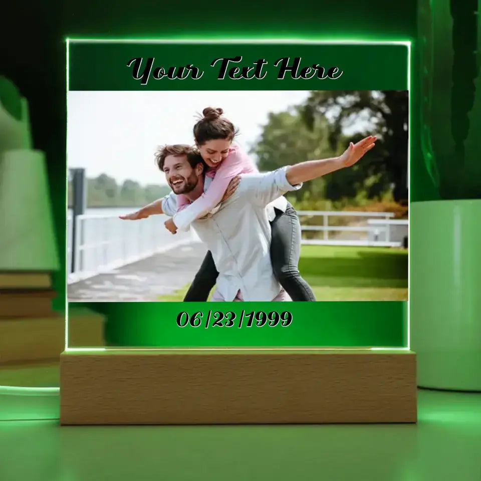 Customizable Acrylic Plate (Photo Text Date)