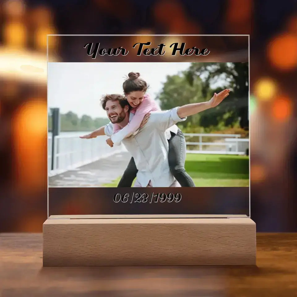 Customizable Acrylic Plate (Photo Text Date)