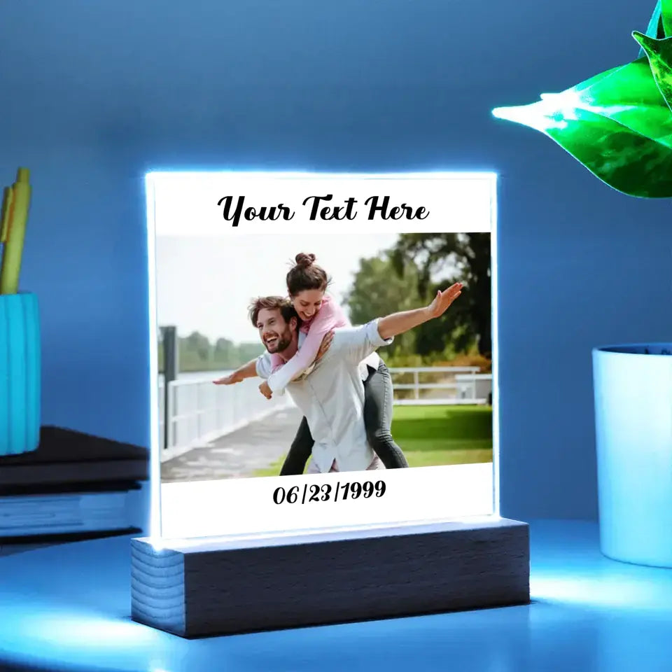 Customizable Acrylic Plate (Photo Text Date)