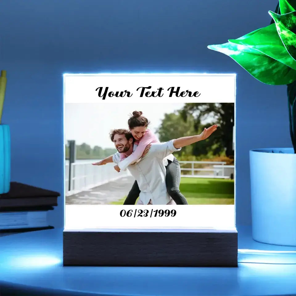 Customizable Acrylic Plate (Photo Text Date)
