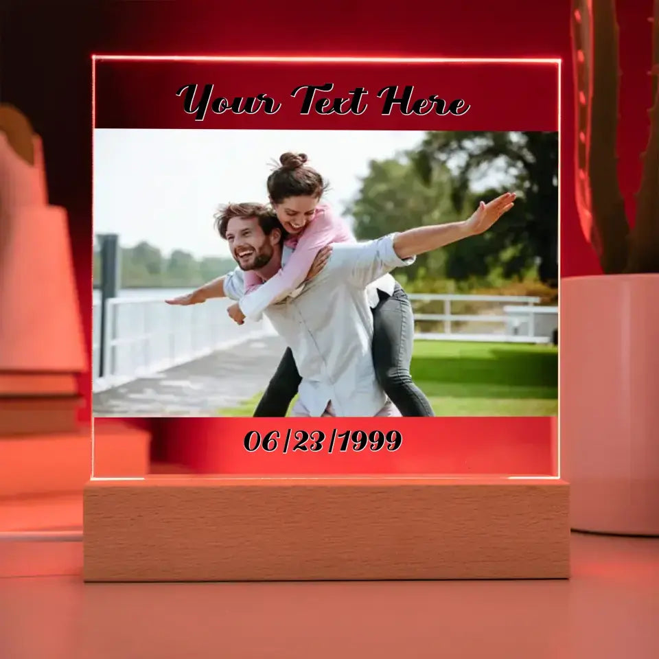 Customizable Acrylic Plate (Photo Text Date)
