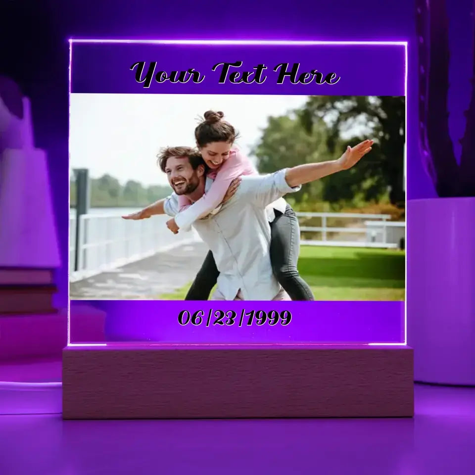 Customizable Acrylic Plate (Photo Text Date)