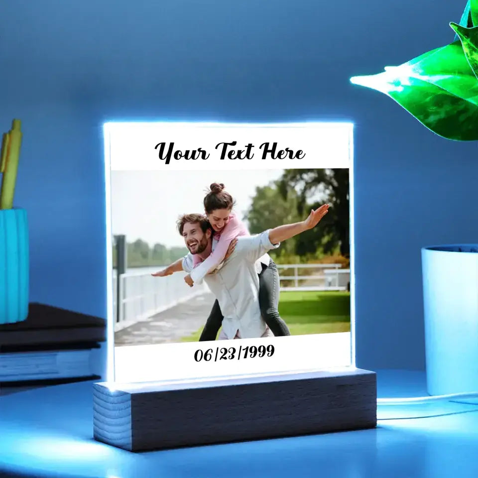 Customizable Acrylic Plate (Photo Text Date)