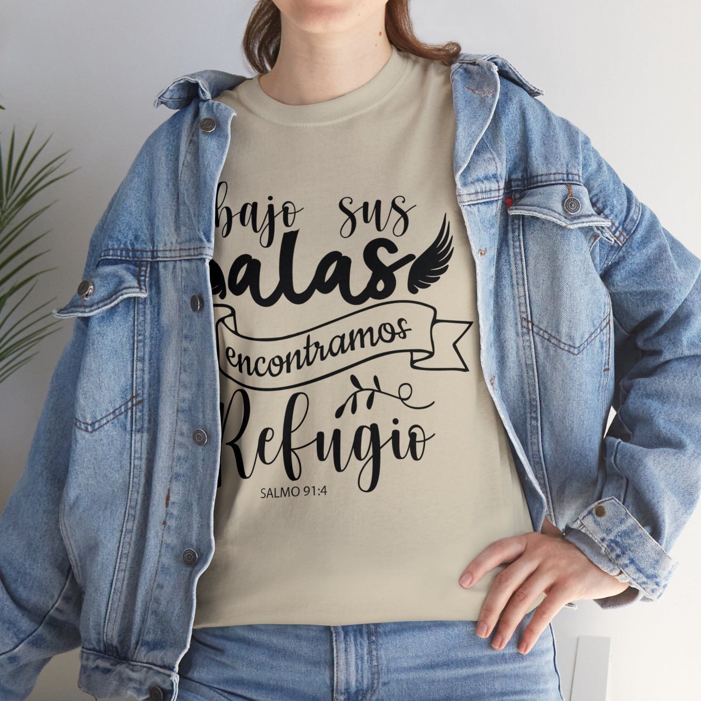 Christian T-shirt - Under his wings we find refuge
