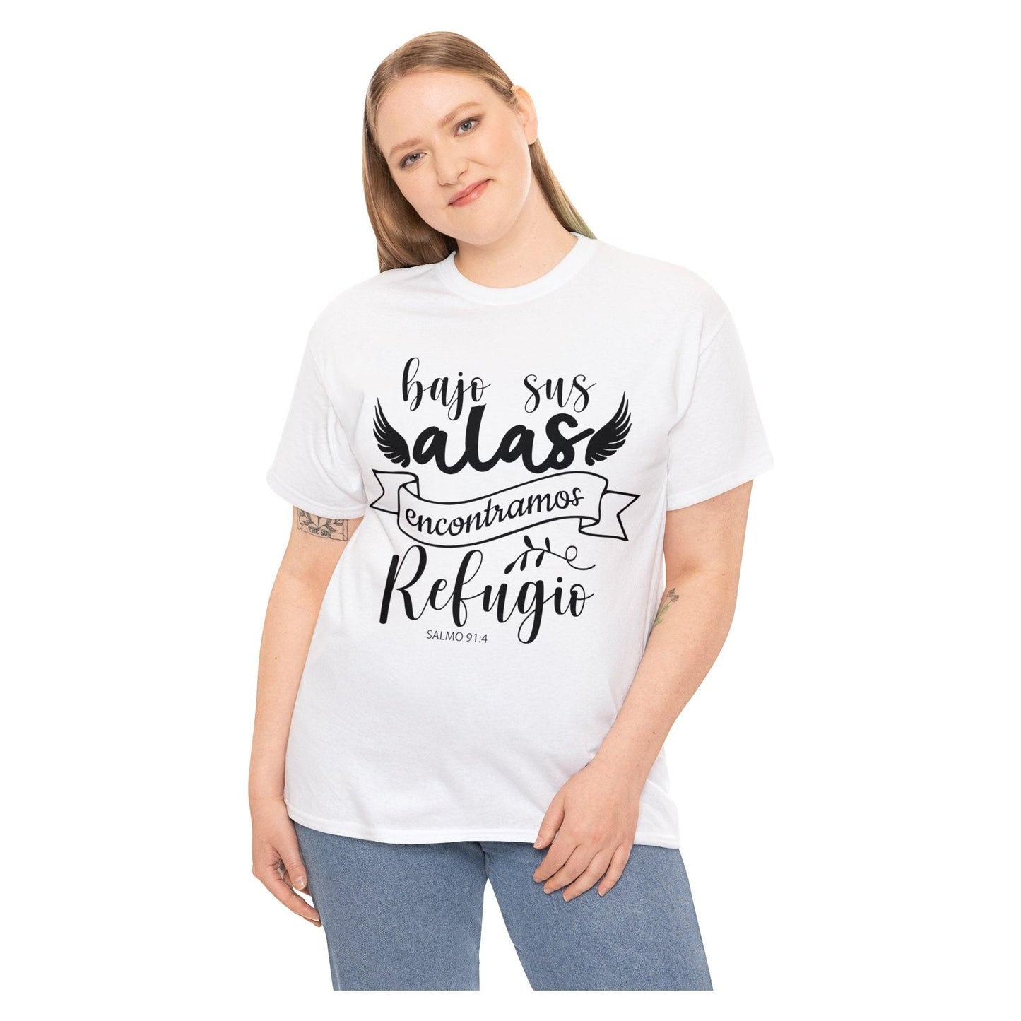 Christian T-shirt - Under his wings we find refuge
