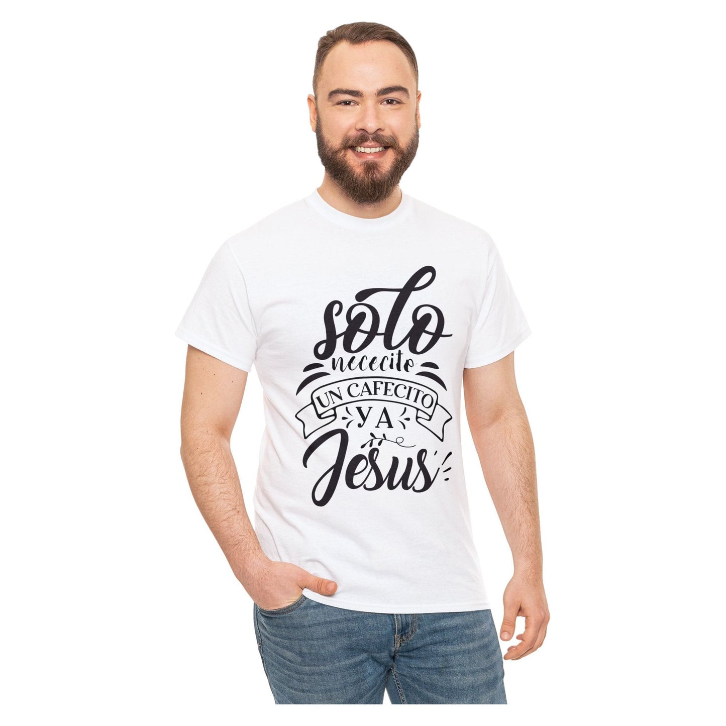 Camiseta Cristiana - Solo necesito un cafecito y a Jesus