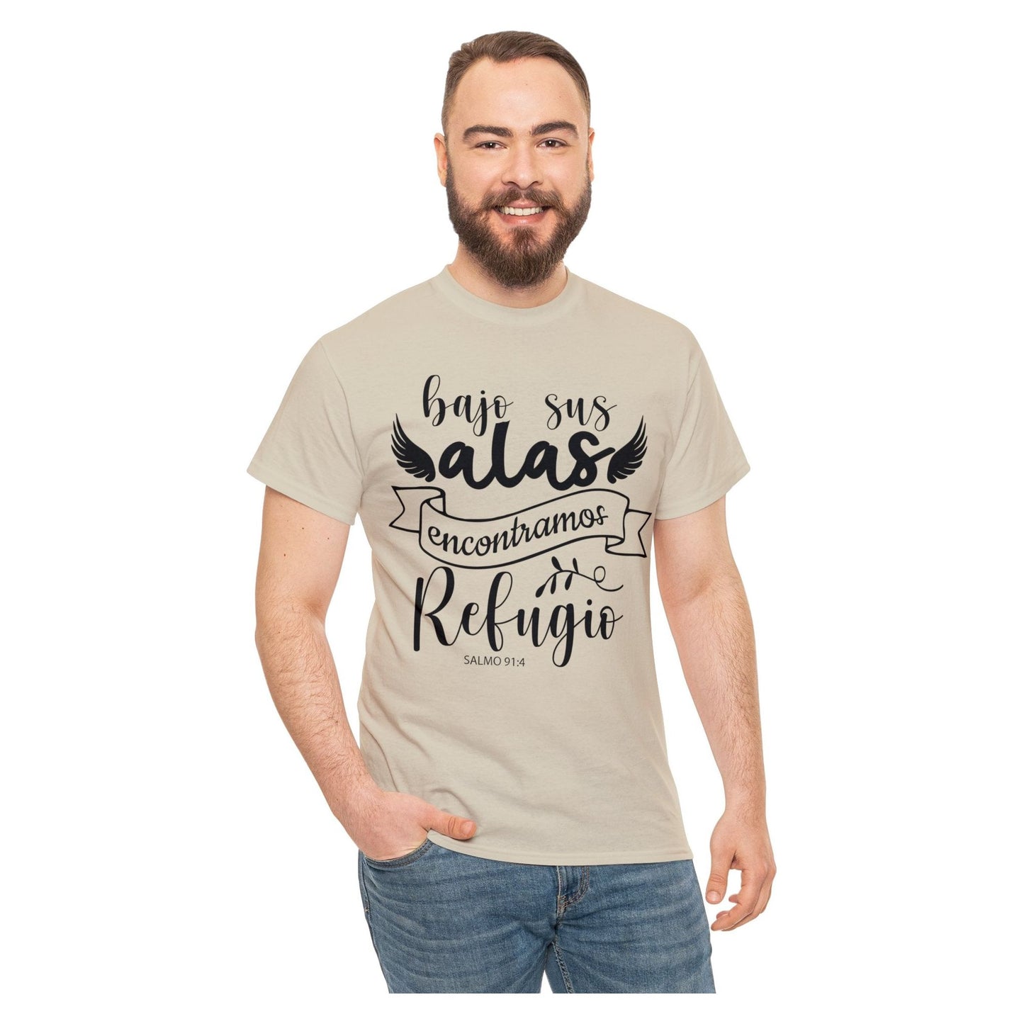 Christian T-shirt - Under his wings we find refuge