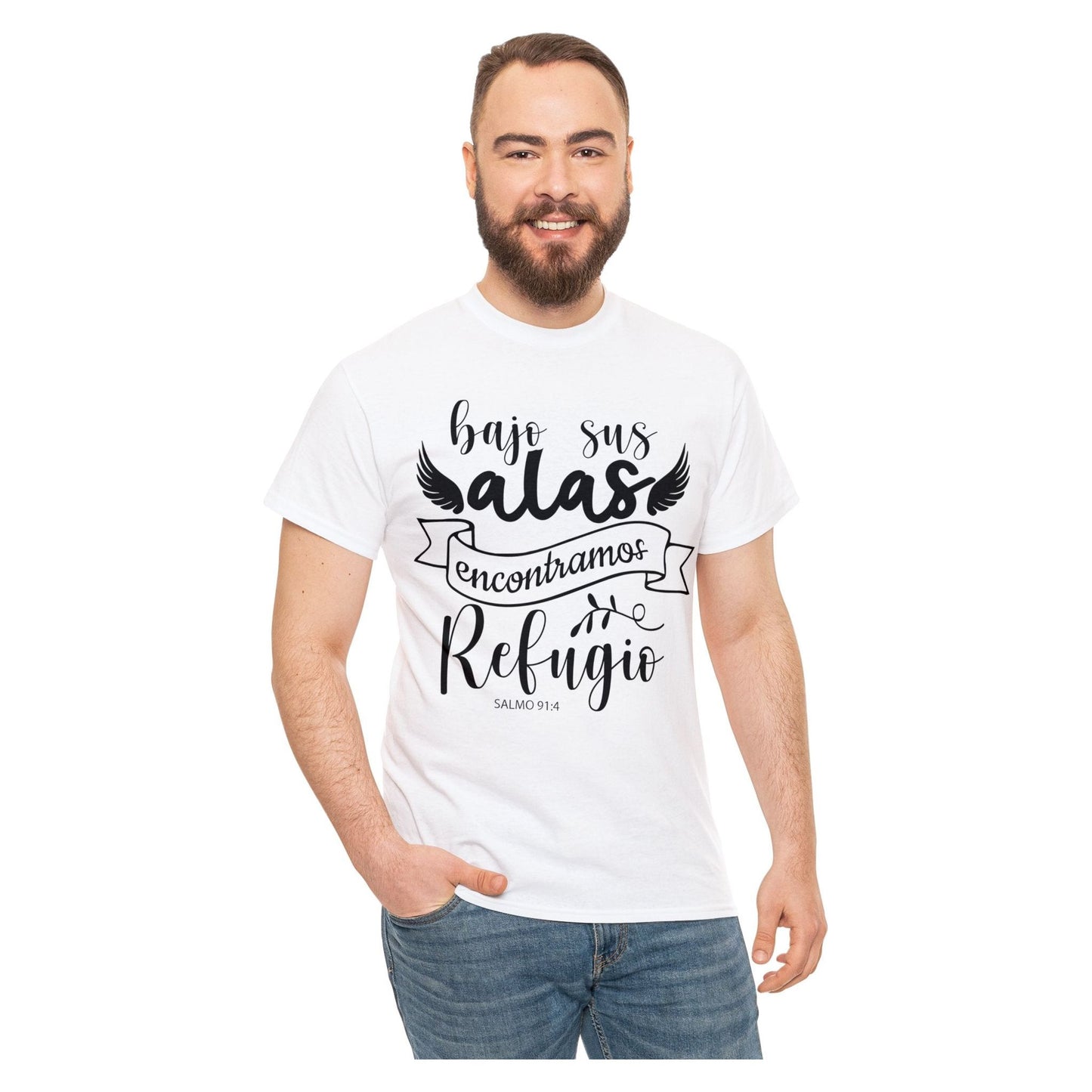 Christian T-shirt - Under his wings we find refuge