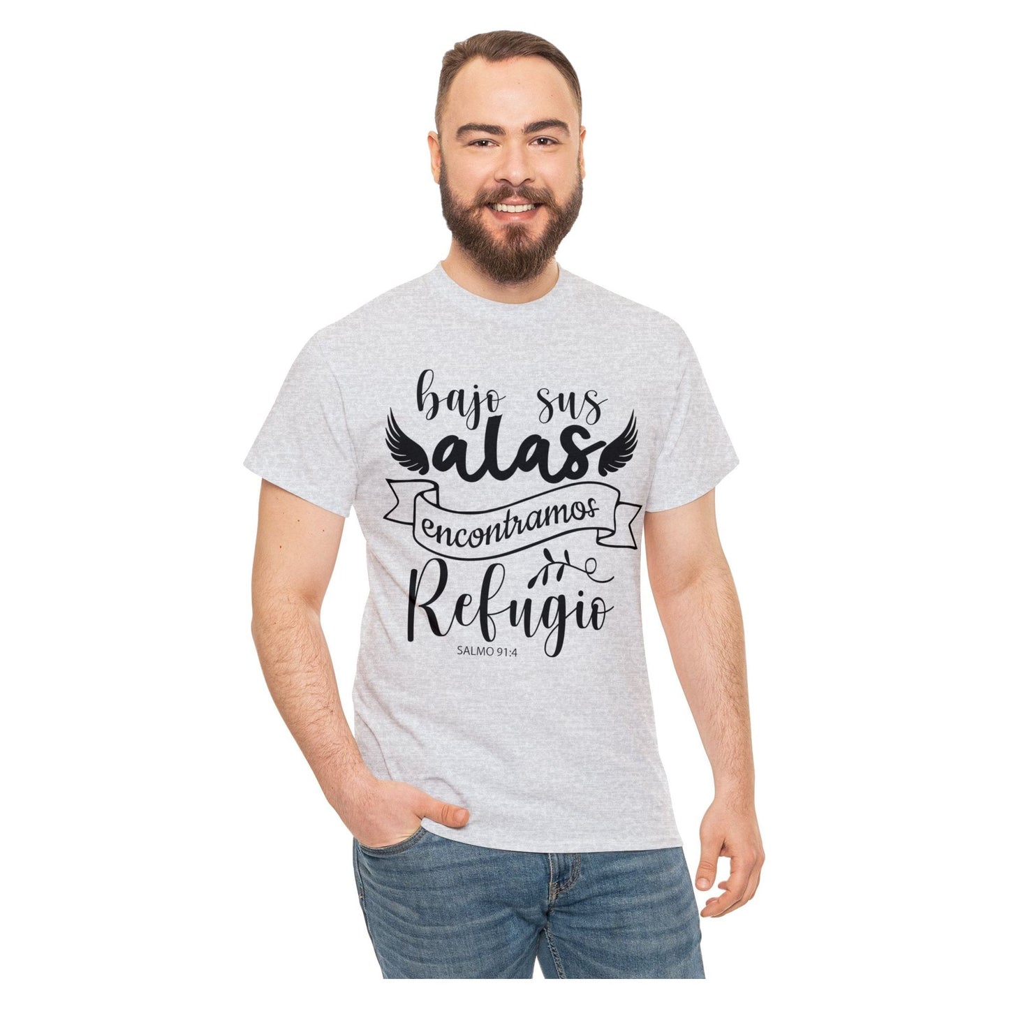 Christian T-shirt - Under his wings we find refuge