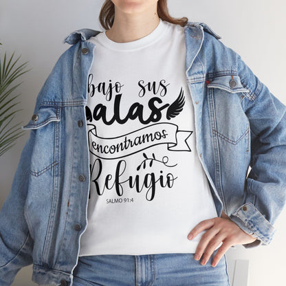 Christian T-shirt - Under his wings we find refuge